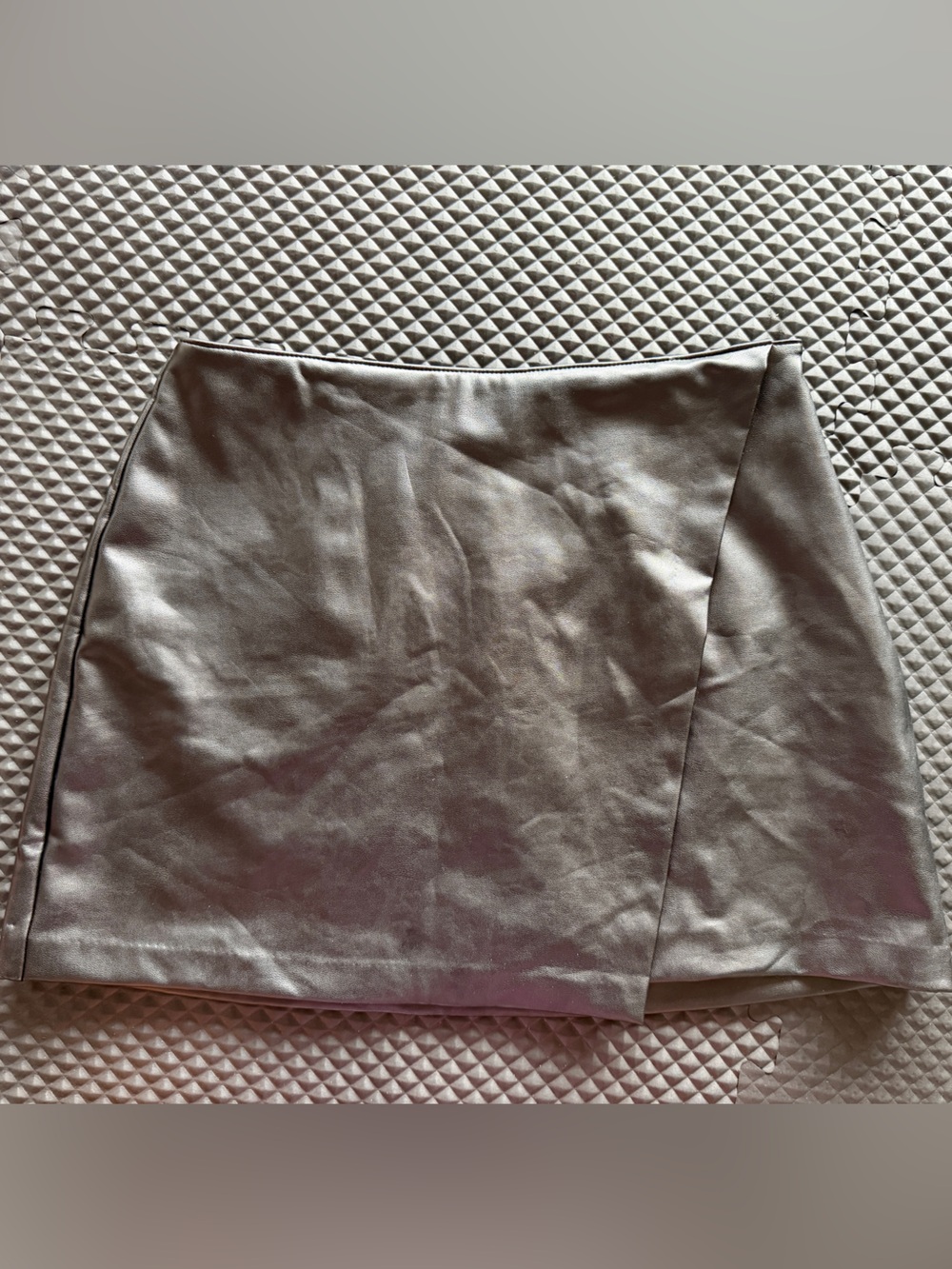 Abercrombie & Fitch black Faux Leather Asymmetrical Mini Skirt